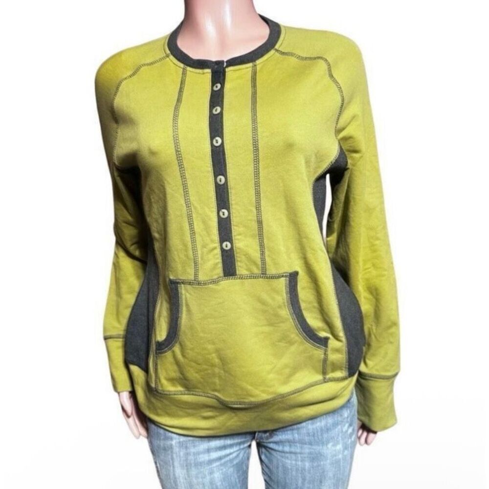 Pulp women crew neck long sleeve Henley raglan sweater M